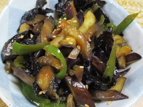 茄子ピーマンの焼き海苔あえ